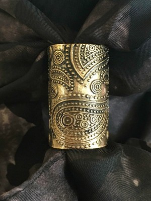 LARGE Tube Scarf Slide for Thicker Wild Rags Brass