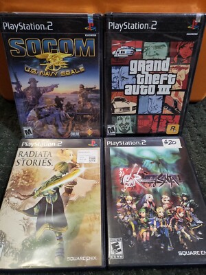 PlayStation 2 Game Bundle (SOCOM, Grand Theft Auto III, Radiata Stories, Romanci