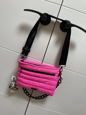 BCBGeneration 2 In 1 Puffy Zip Top Crossbody Shoulder Purse HOT PINK NWT $88