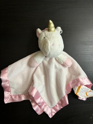 cloud island Unicorn Security Blanket Lovey Pink Satin Silver Sparkle Lovie