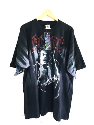 Vtg Y2K AC/DC Deadstock  Liquid Blue Lightening Bolt Single Stitch 2XL Rare