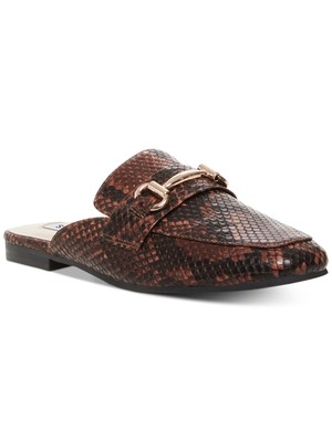 

STEVE MADDEN Женские коричневые туфли без шнуровки из змеиной кожи с открытой спиной Kori Toe Slip On Toe, Коричневый, KORI01S1
