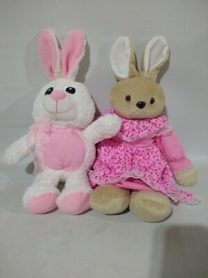 Mr. and Mrs. Bunny Rabbit Easter Adorable Stuffed Plush - New w/o Tags