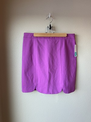 Stitch Fix Mini Skirt Size XL Fuchsia Pointe Skies Are Blue Scallop Career NEW!