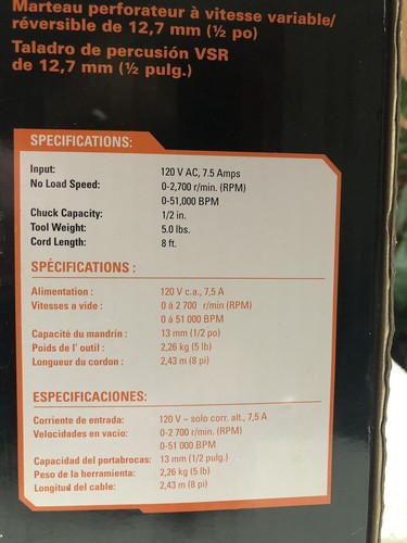 *NEW* Ridgid Corded 1/2 in. Heavy-Duty Hammer Drill R5013 FREE SHIPPING