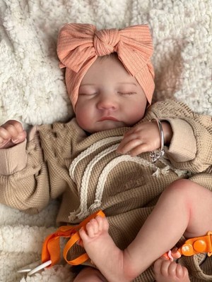 Girl 19inch Cloth Weighted Body Silicone Reborn Toddl...