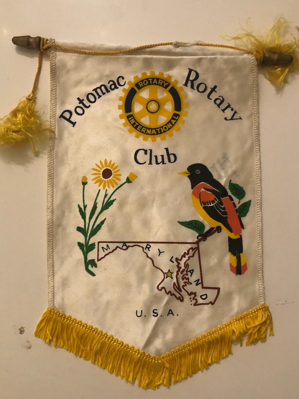 Ancien Fanion Du Rotary Club Potomac Usa