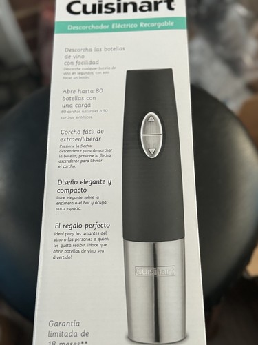 🌀 Cuisinart - Cordless Electric Wine Opener - Black & Silver 🌀