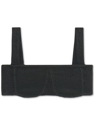 

DANIELLE BERNSTEIN Intimates Черный свитер без косточек с прямым вырезом, 1119MS298