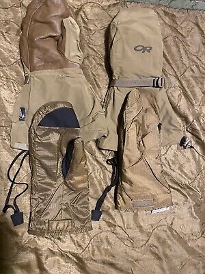NOS Outdoor Research AGS Firebrand Mitts Lg,Med ,Small Coyote Brown Gore-Tex