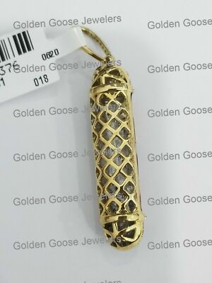 Pre-owned Gnd Atlanta Clearance Yellow Gold Diamond Barber Pole Hair Cutting Grind Pendant Charm Man In White