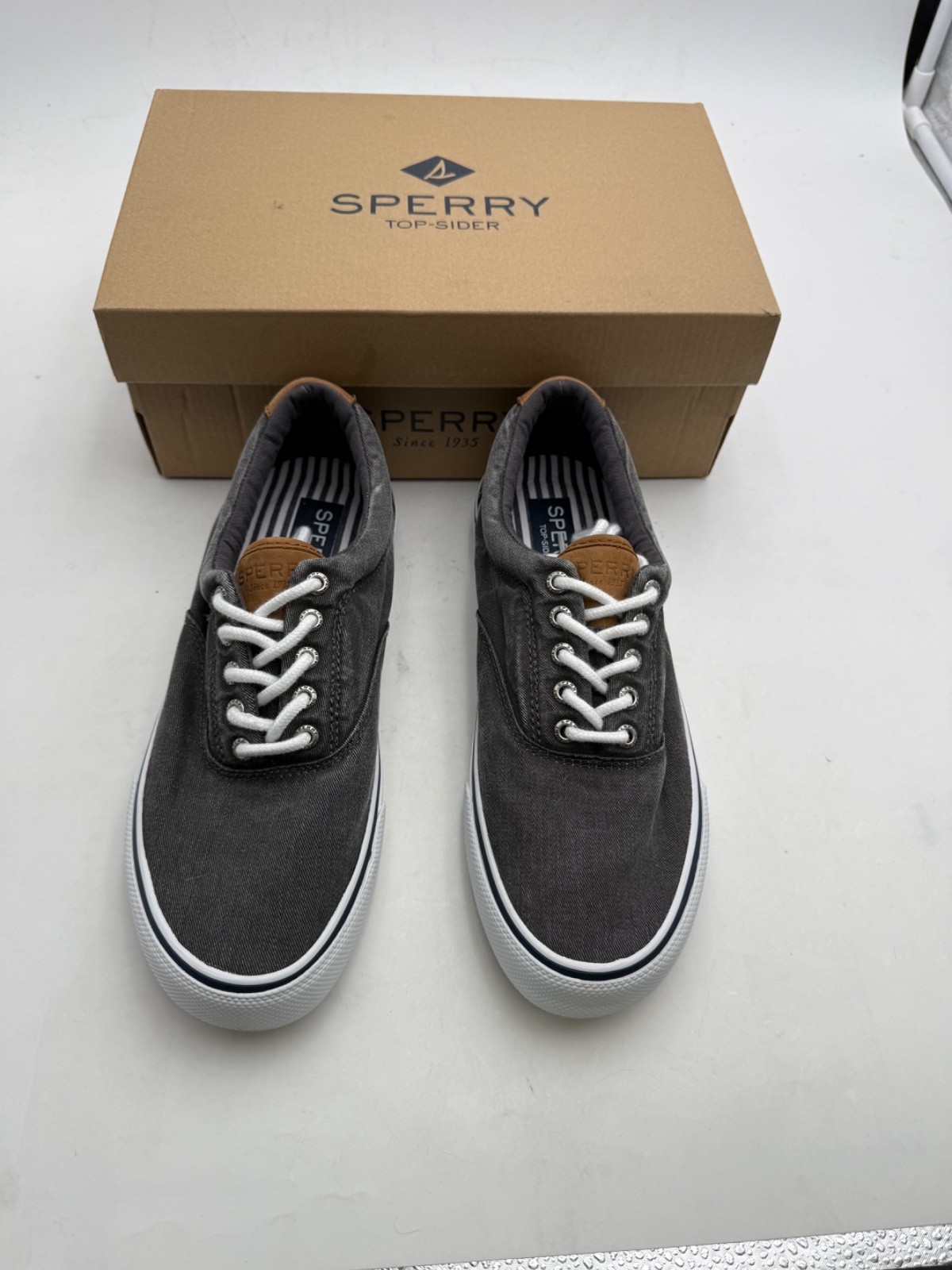 Sperry Top-Sider Striper II CVO Gray Canvas Sneakers Men’s 7.5M Casual Shoes