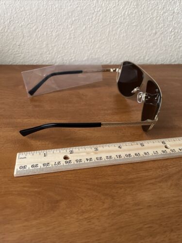 Pre-owned Versace Man Sunglasses, Black Lenses Metal Frame, 57mm (0ve2212, 10027p) In Brown