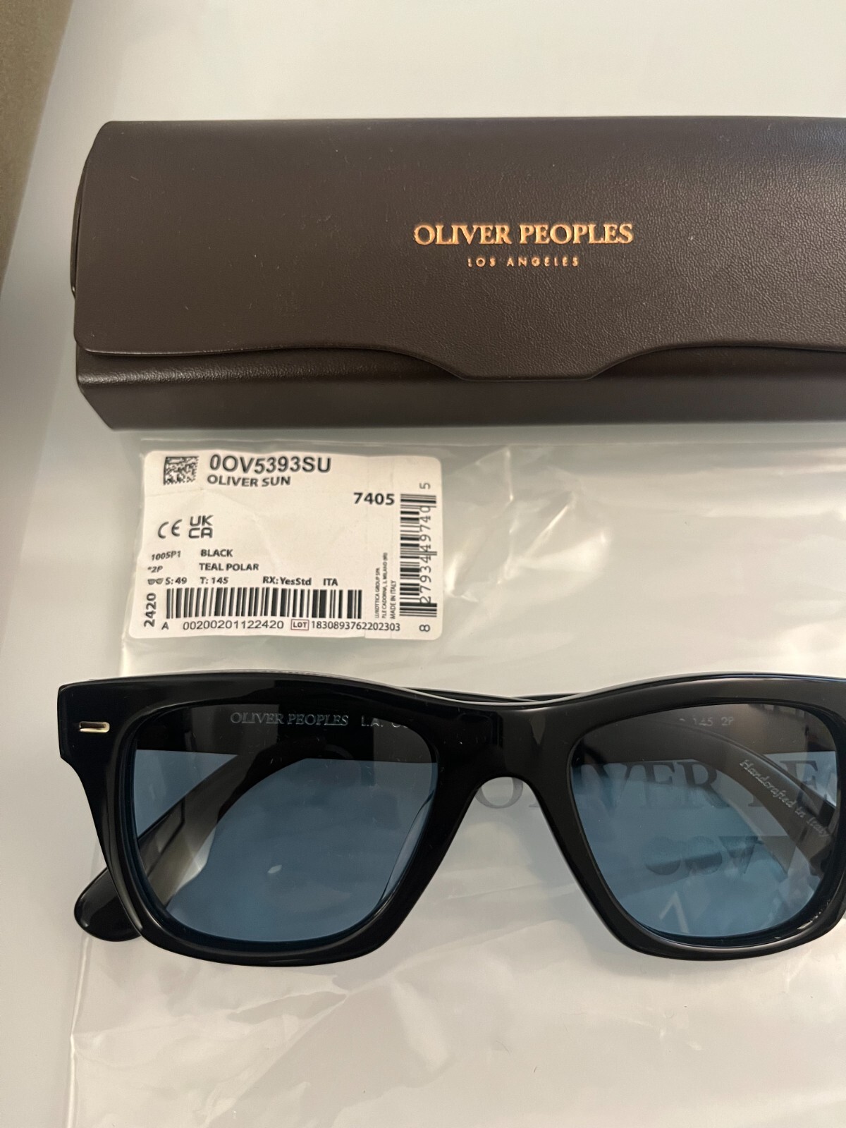 Pre-owned Oliver Peoples Oliver Polarized Sun Ov5393su 49mm Msrp$582 Iver Rare Find In Teal Polarized