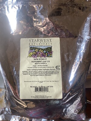 Starwest Botanicals Organic Peppermint Leaf C/S 15oz Opened!!!!  READ!!!!