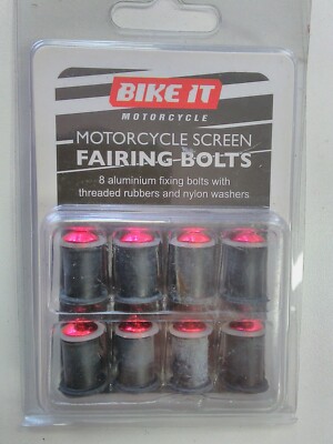 BikeIt Fairing Bolts BLK/Red