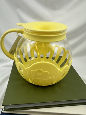 ECOLUTION Micro-Pop 3 Quart Glass Microwave Popcorn Popper  Yellow