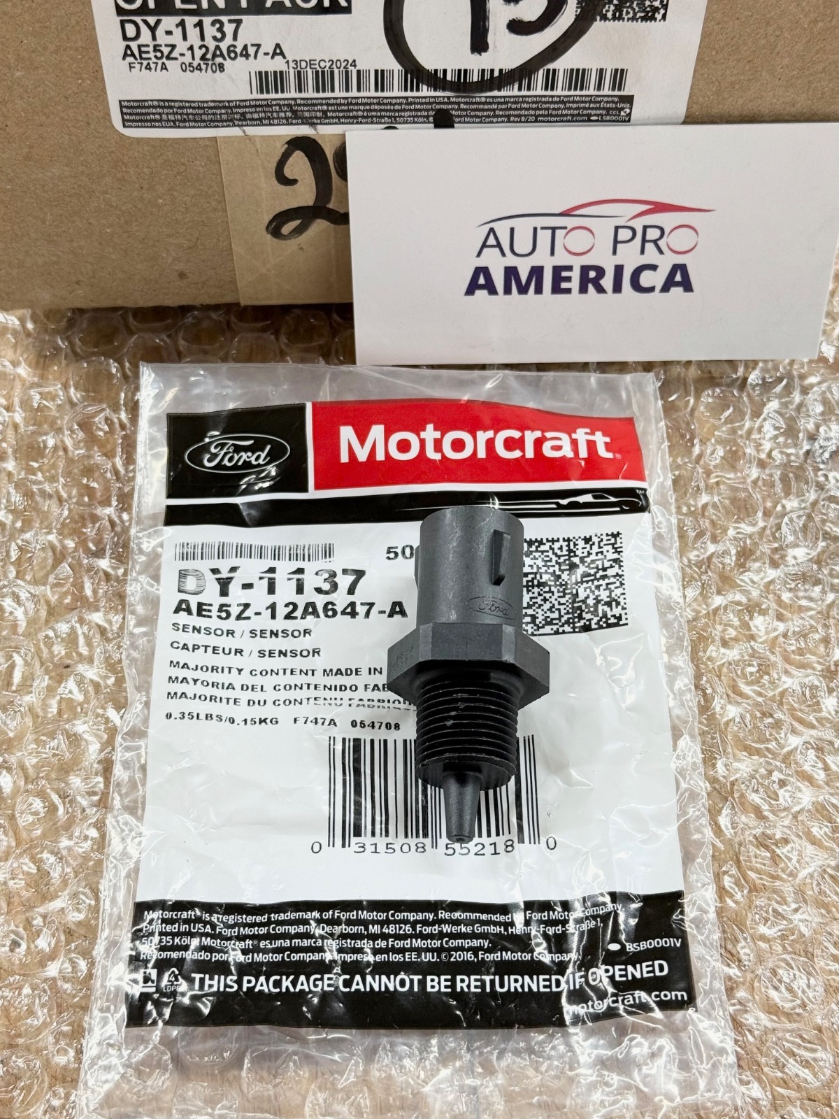 AMBIENT AIR TEMPERATURE SENSOR for 1992-2016 FORD LINCOLN MOTORCRAFT DY1137 OEM