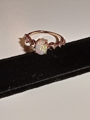Opal Moon And Cz Ring