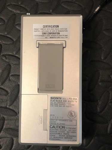 Vintage 1984 Sony Watchman New York Yankees Black & White TV FM Am Receiver