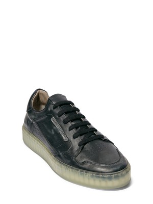 

ALLSAINTS Мужские черные кожаные спортивные кроссовки Alton с круглым носком на платформе, Черный, 34M0231