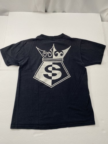 黒タグ OLD STUSSY クラウンプリントTシャツ vintage USA製