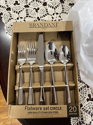 BRANDANI Circle HOTEL COLLECTION 20 PIECE FLATWARE SET NEW Hard Find