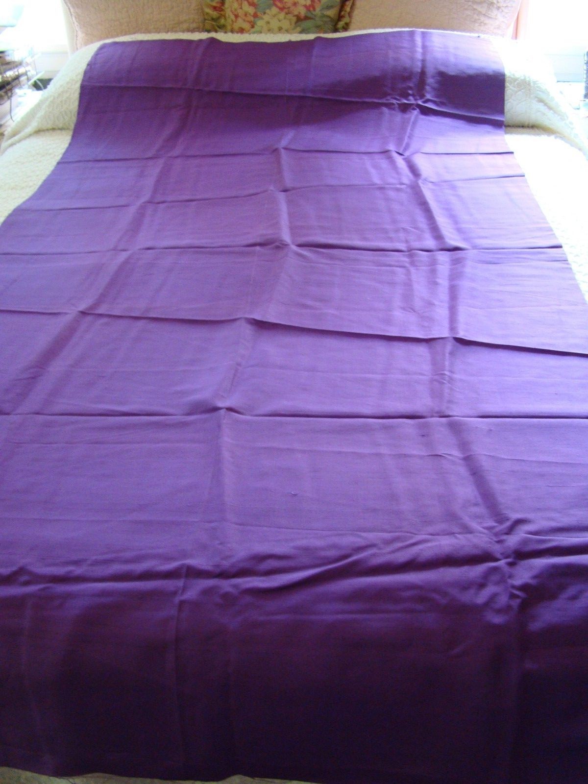 EXQUISITE VTG PURPLE DUPIONI SILK FABRIC 42 X 78 UNUSED 2 PLUS YARDS EXCELLENT