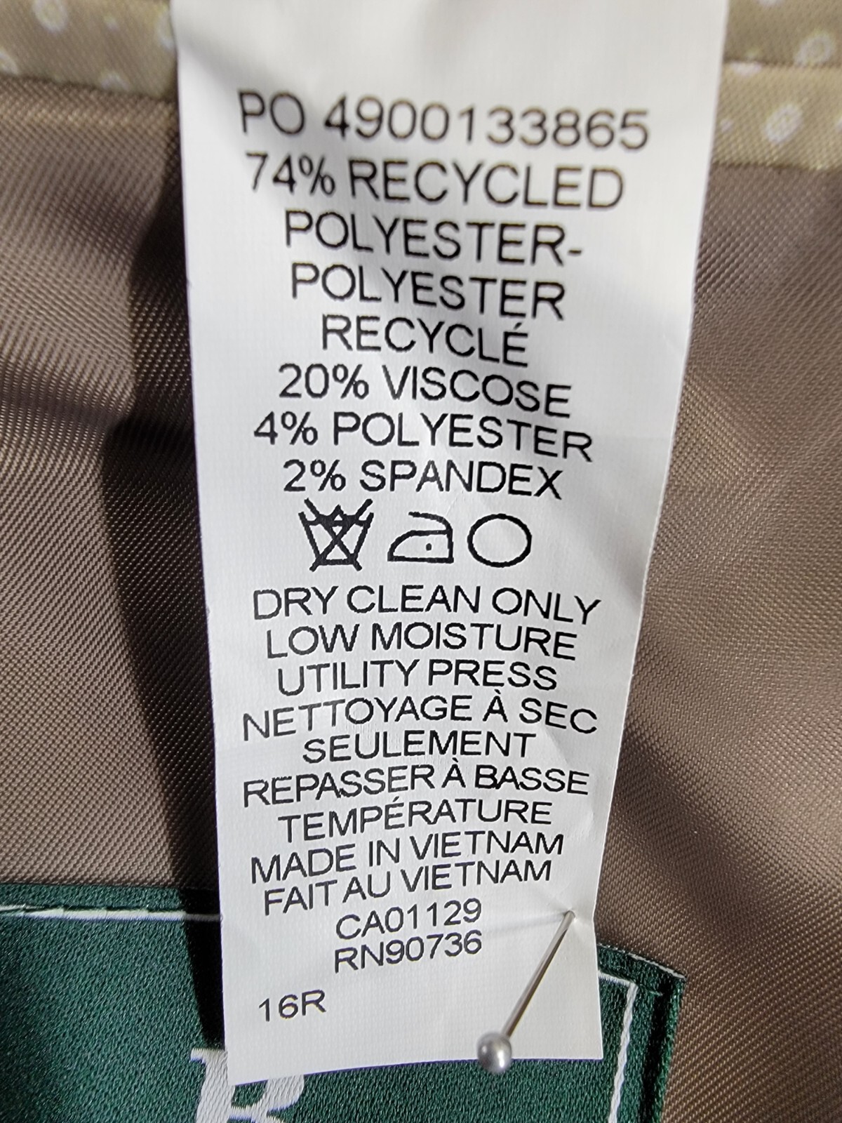 B By Brooks Brothers Classic Stretch Suit Jacket Big Boys 16R Brown/Cream L/S - Picture 13 of 18