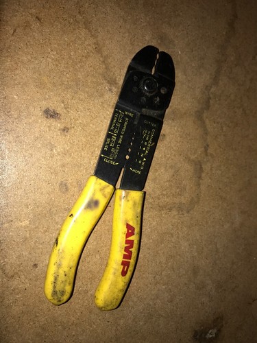 Vintage AMP Super Champ Wire Stripper Cutters Yellow Grip Bundle