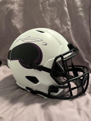 Jordan Addison Signed Minnesota Vikings F/S Lunar Eclipse Rep Helmet Fanatics