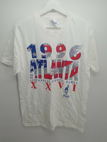【HELENE PARIS】No I see Print Half T-shirt Tシャツ Vintage 1992 Holographic 1996 Olympics T Shirt Beefy Hanes