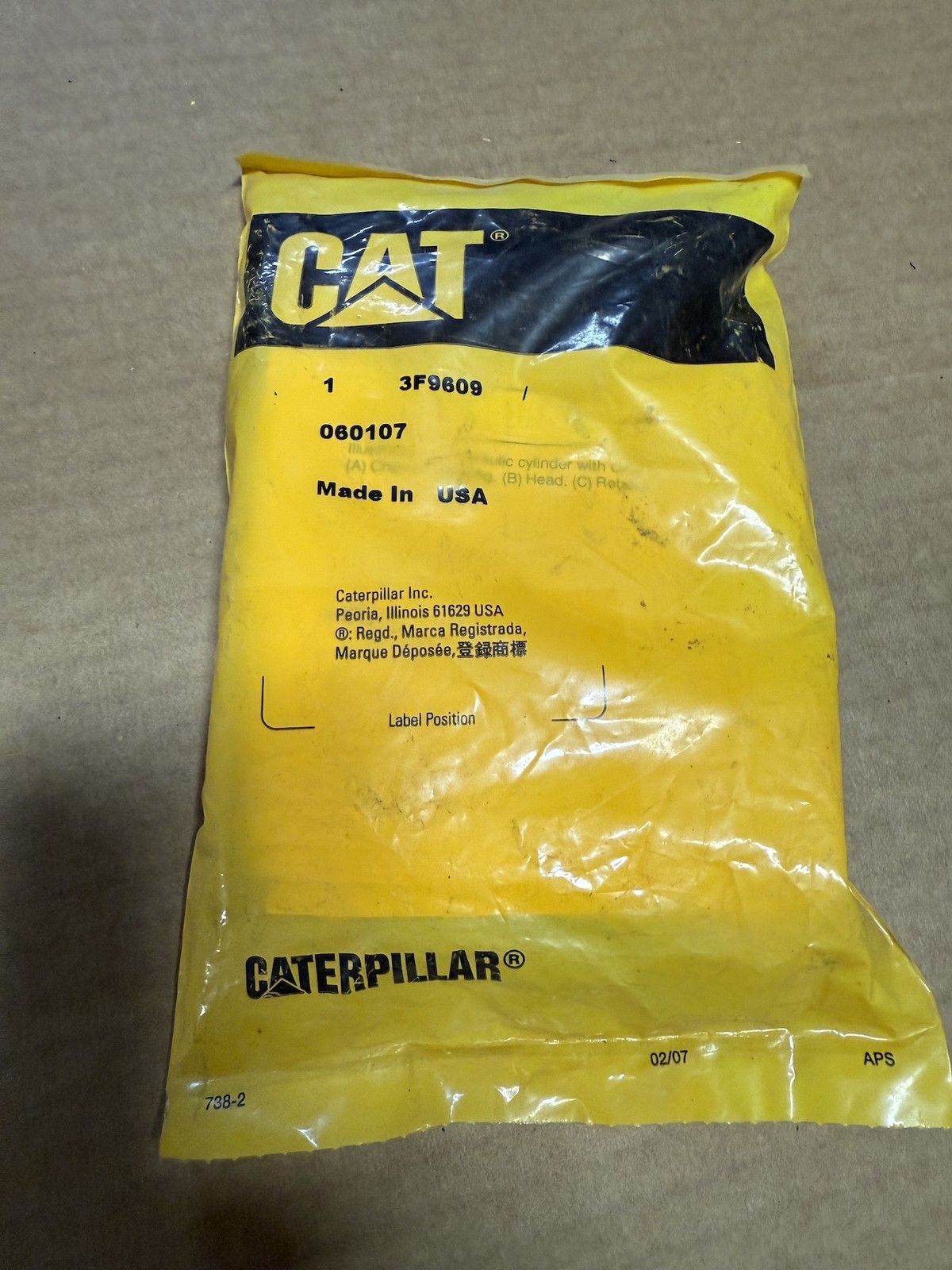 New NOS CAT 3F-9609 69.85MM DIAMETER PACKING REPLACEMENT U CUP SEAL