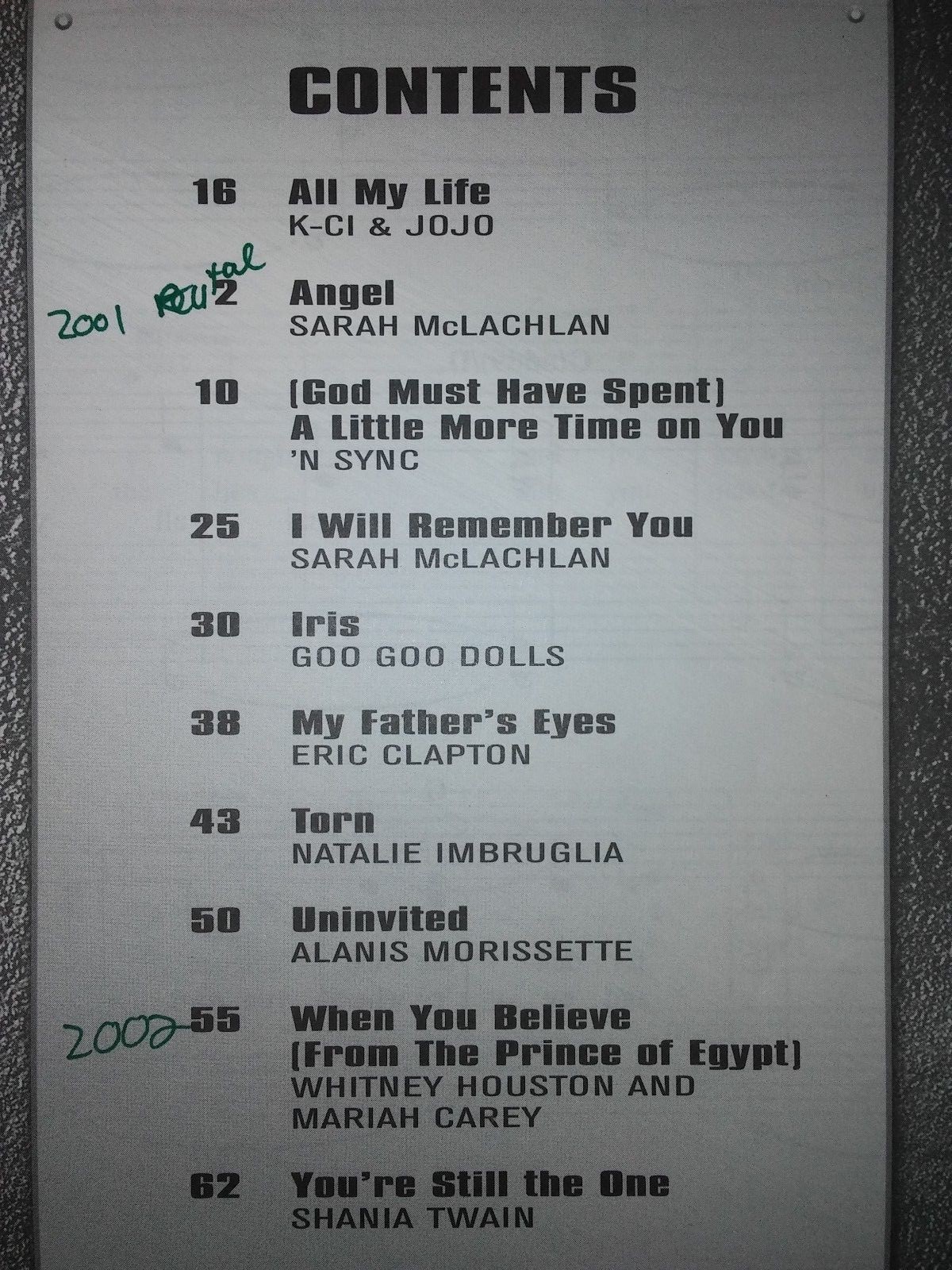 TEN TOP HITS FOR EASY PIANO  Hal Leonard Great variety, Clapton, McLachlan