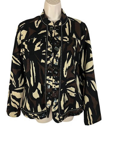 Investments Lightweight Jacket Animal Print Zip Up Lined