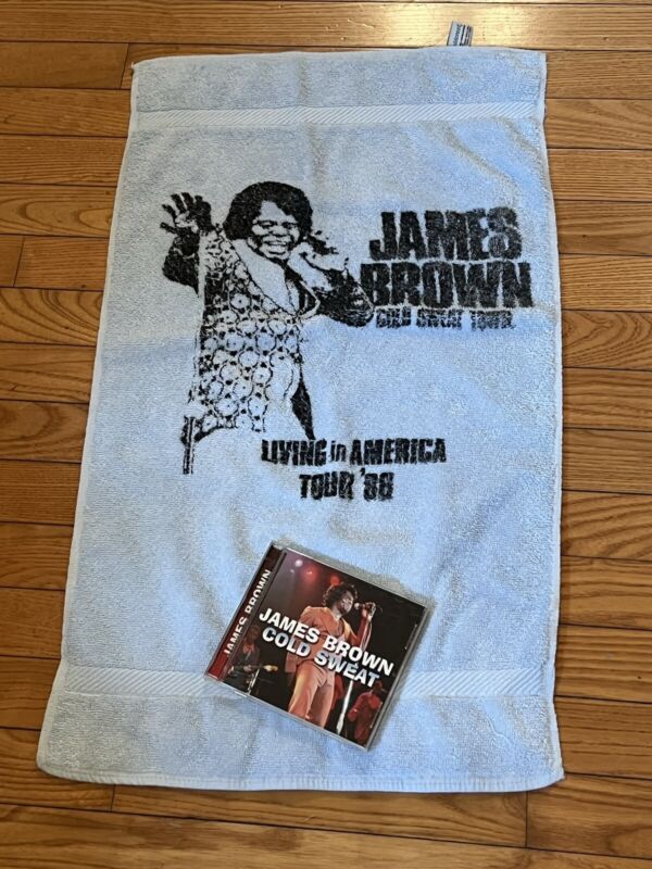 JAMES BROWN STAGE USED SWEAT TOWEL & CD Collector Lot