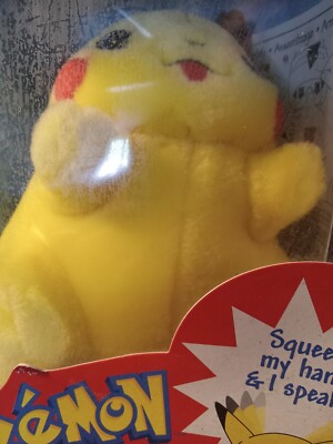 Pokemon Electronic I Choose You Pikachu Plush 1999 Nintendo Hasbro With Box