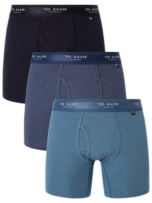 

Мужские трусы-боксеры Ted Baker, 3 шт., черные, Черный, TBB01-FS1-010