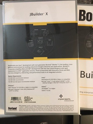 Borland JBuilder X Enterprise Upgrade Version X  JXE0010WWCS180  WO#WM42404807