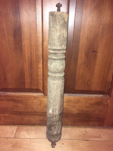 Lot Of 2 Wood Turned Table Legs Vintage Retro Farm Antique