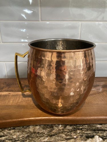 Pier 1 Imports Moscow Mule Hammered Copper 96 Oz Mug/pitcher w/ Brass Handle XL