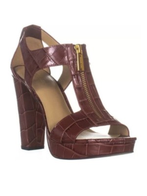 

MICHAEL MICHAEL KORS Женские бордовые кожаные сандалии Berkley на платформе 1/2 дюйма 8,5 м, Maroon, 40F9BRHS1E
