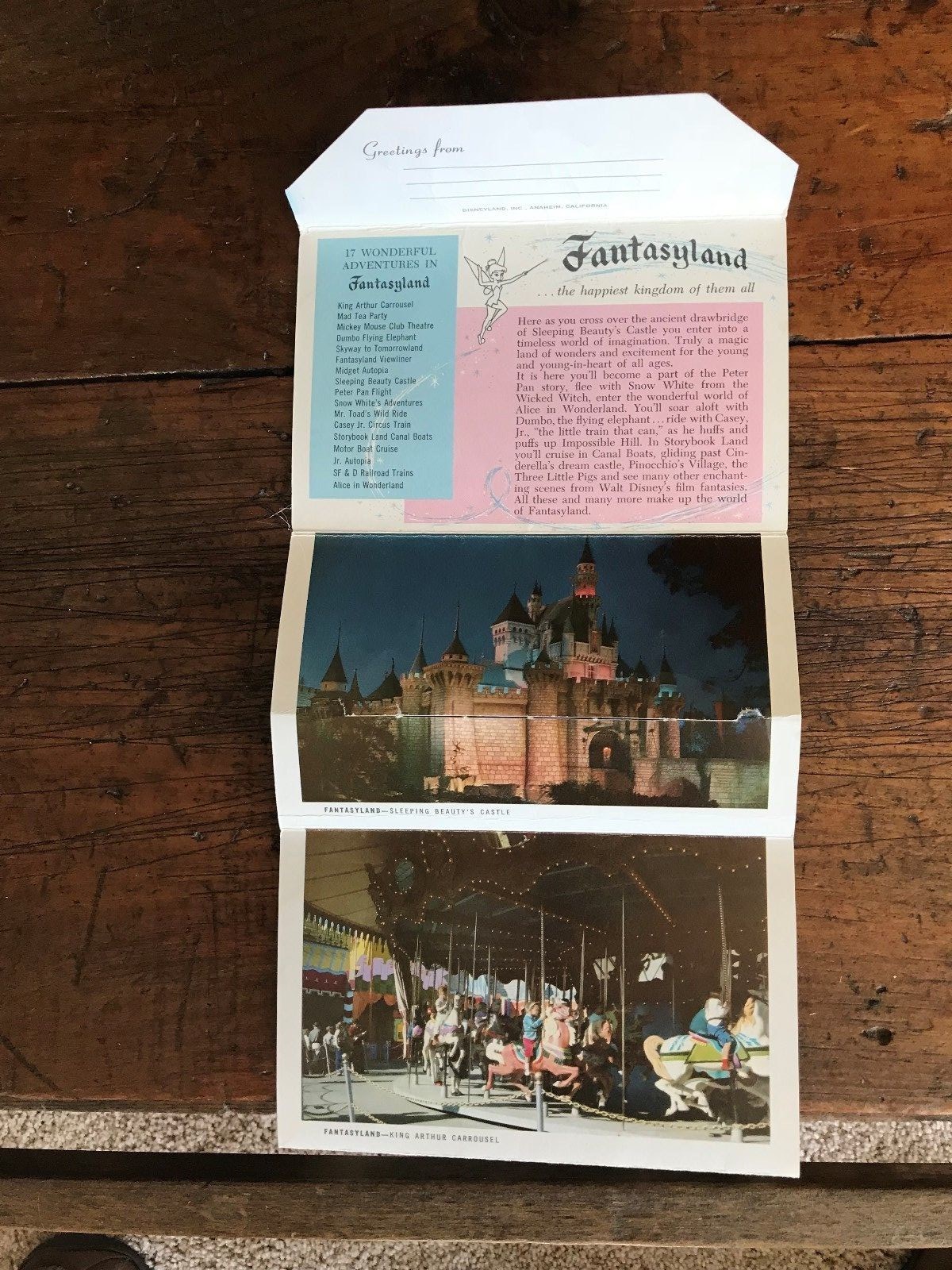 Vintage Disneyland 12 Colorful Scenes from Fantasyland w/Tinkerbell(Great Shape)