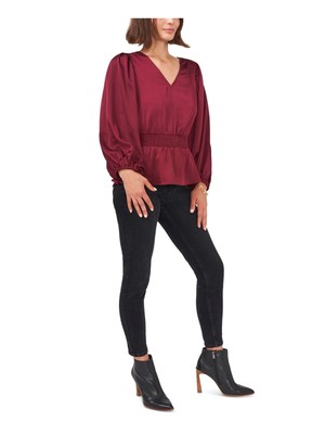 

Женский бордовый топ с баской и V-образным вырезом VINCE CAMUTO, Burgundy