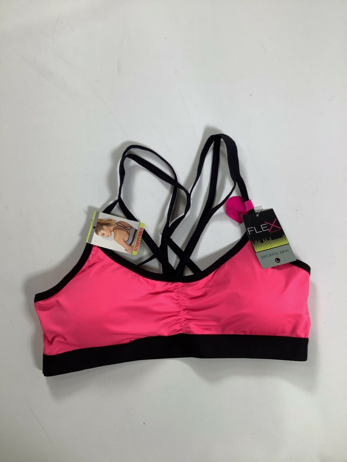 Women’s Flex Pink Strappy Back Sports Bra NEW!