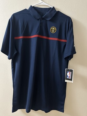 Nike Denver Nuggets Staff Polo Shirt Men's Medium Navy NBA Nike Embroidered Logo