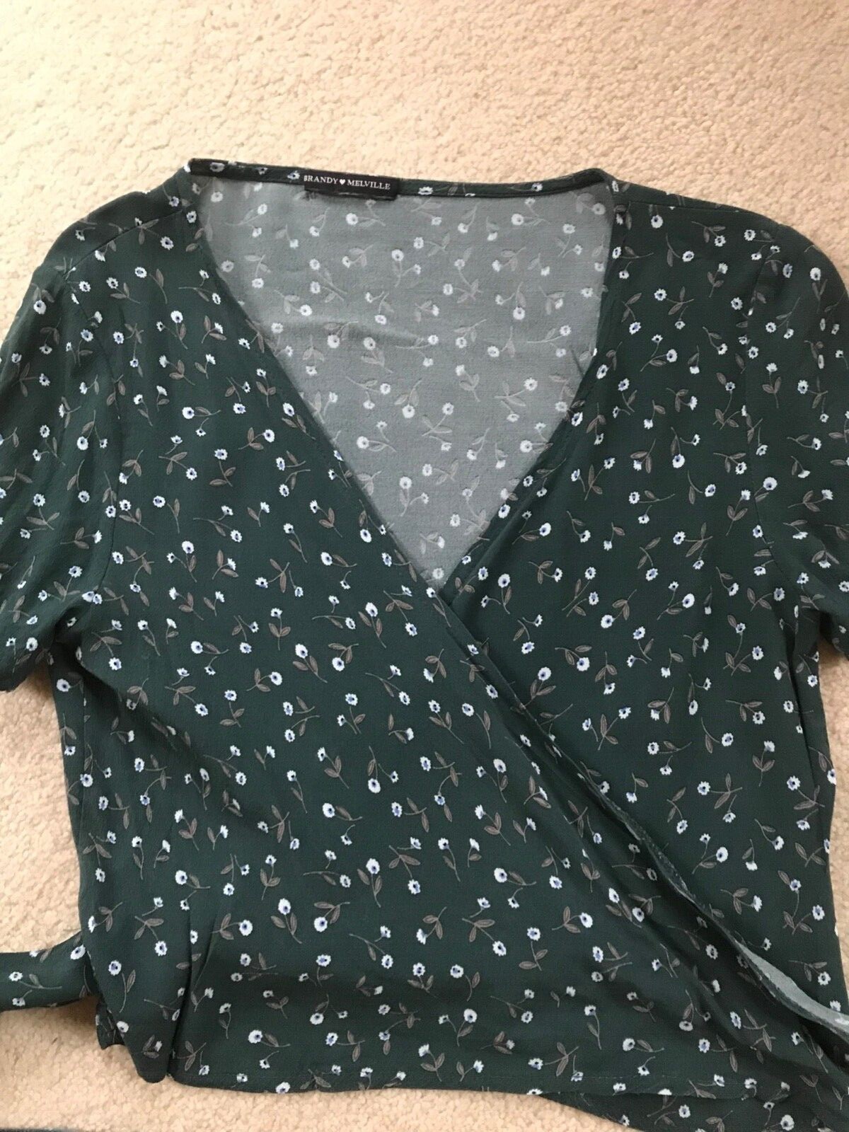 brandy melville polka dot wrap top