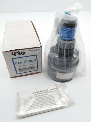 Plast-O-Matic PS100VW11-PV-120 1'' PVC Pilot-Operated NC 2-Way Solenoid Valve