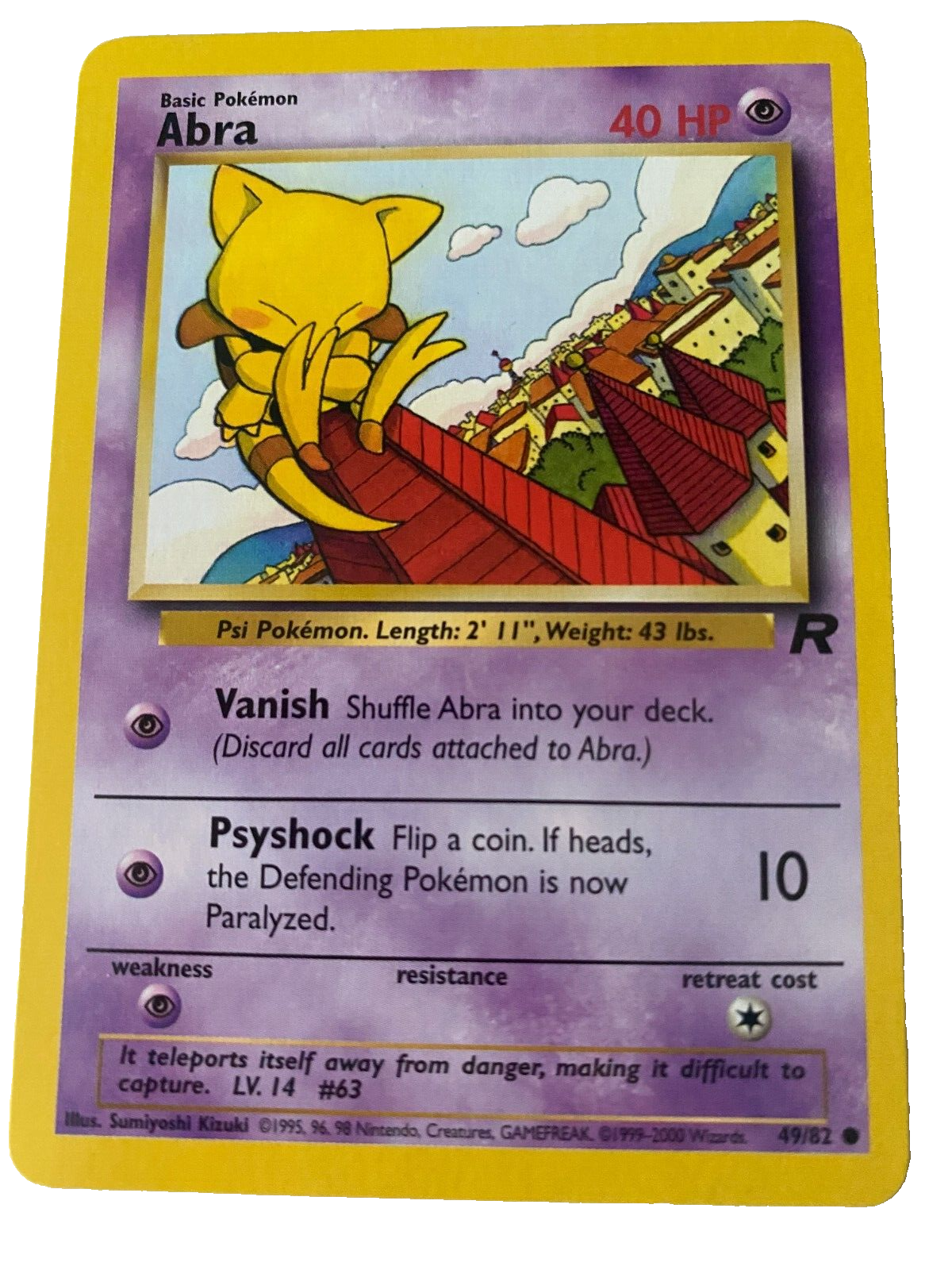 Abra 49/82 Team Rocket set Pokemon TCG WOTC 200...