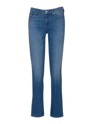 7 FOR ALL MANKIND Женские синие приталенные джинсы прямого кроя на молнии 25